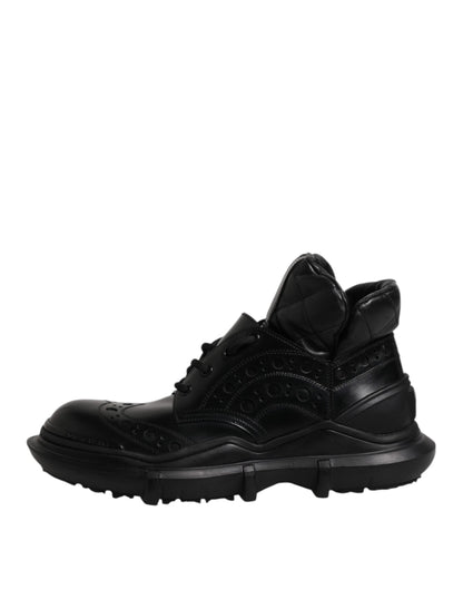 Black Leather Casual Mens Ankle Boots Shoes