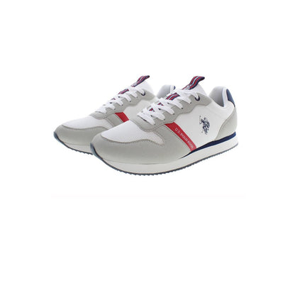 White Polyester Men's Sneaker