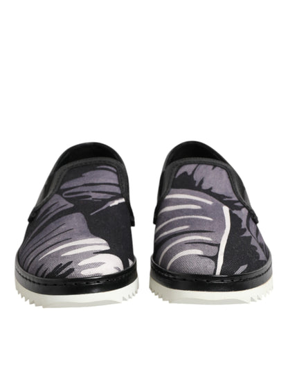 Black Tropical Slip On Men Sneakers Shoes