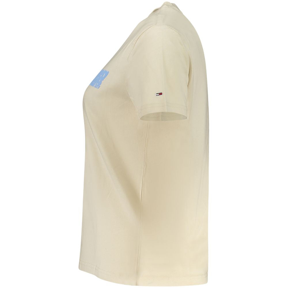 Beige Cotton Women T-Shirt