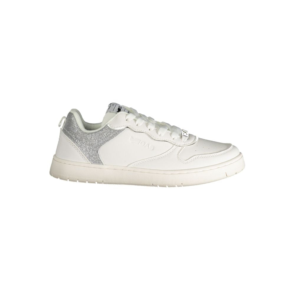 White Polyester Women Sneaker