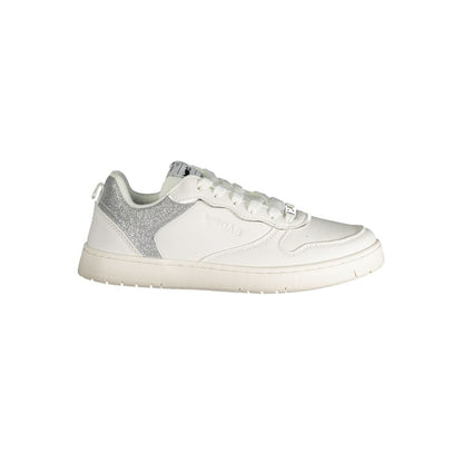 White Polyester Women Sneaker