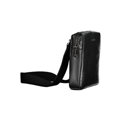 Black Polyurethane Men Shoulder Bag