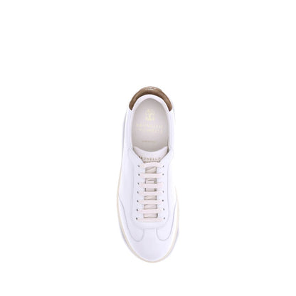 White Calf Leather Bos Taurus Low Top Sneakers