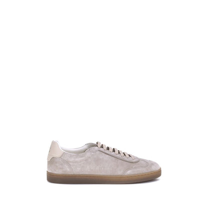 Beige Calf Leather Bos Taurus Low Top Sneakers