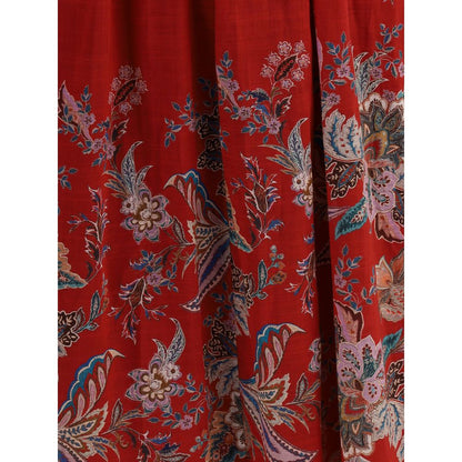 Red Cotton Casual Dress