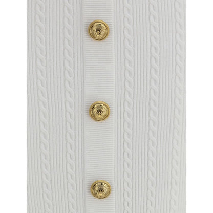 White Viscose Midi Skirt