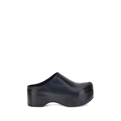Black Calf Leather Bos Taurus Clogs