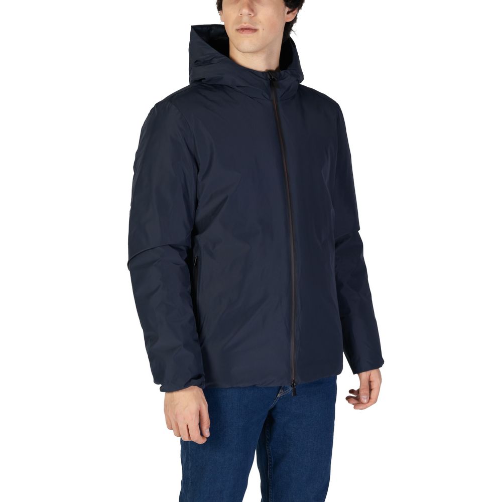 Blue Polyester Jackets & Coat