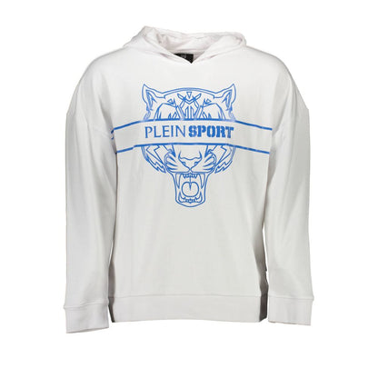 White Cotton Men's Hooded Sweatshirt