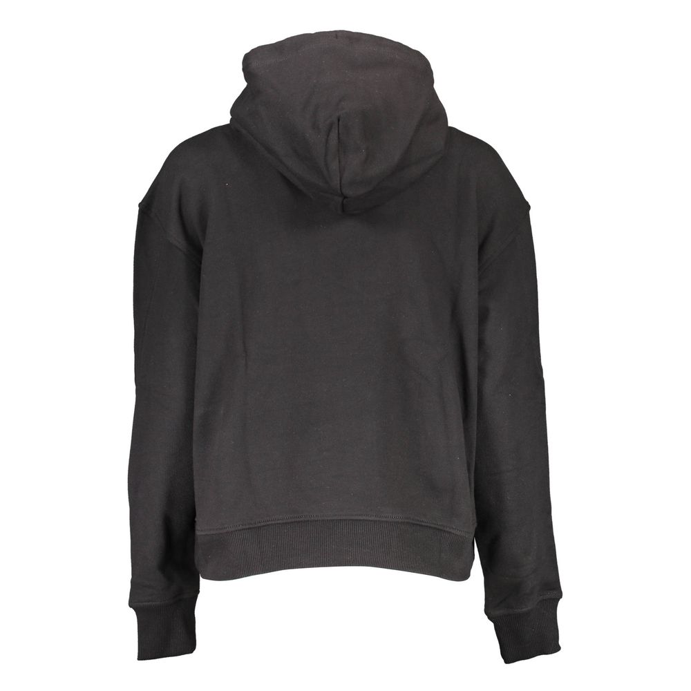 Black Cotton Women Sweatshirt