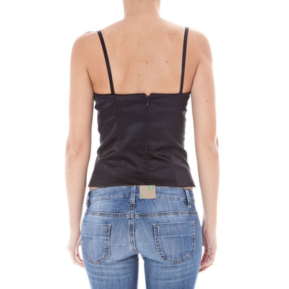 Black Elastane Women's Intimate Top