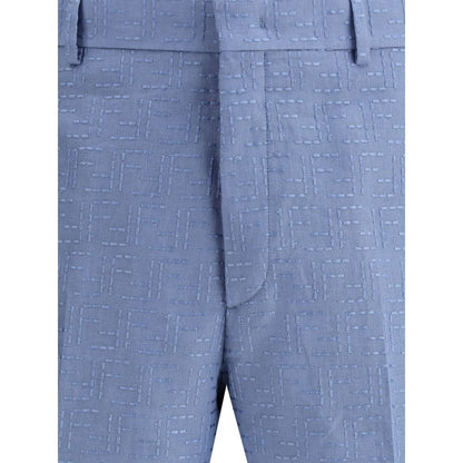 Light Blue Linen Bermuda Shorts
