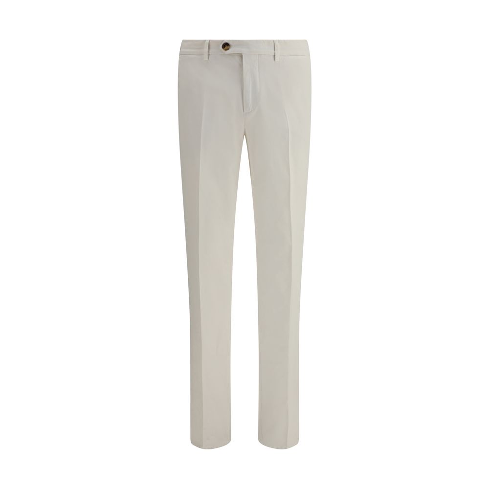 White Cotton Casual Pants