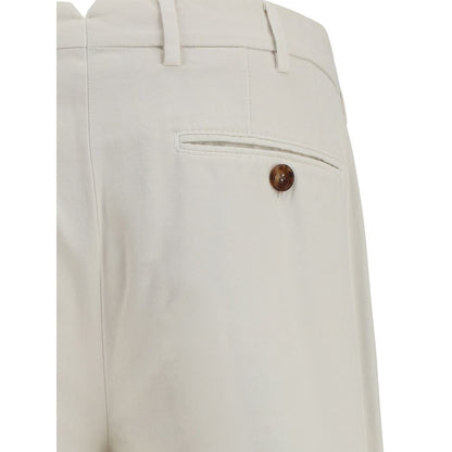White Cotton Casual Pants
