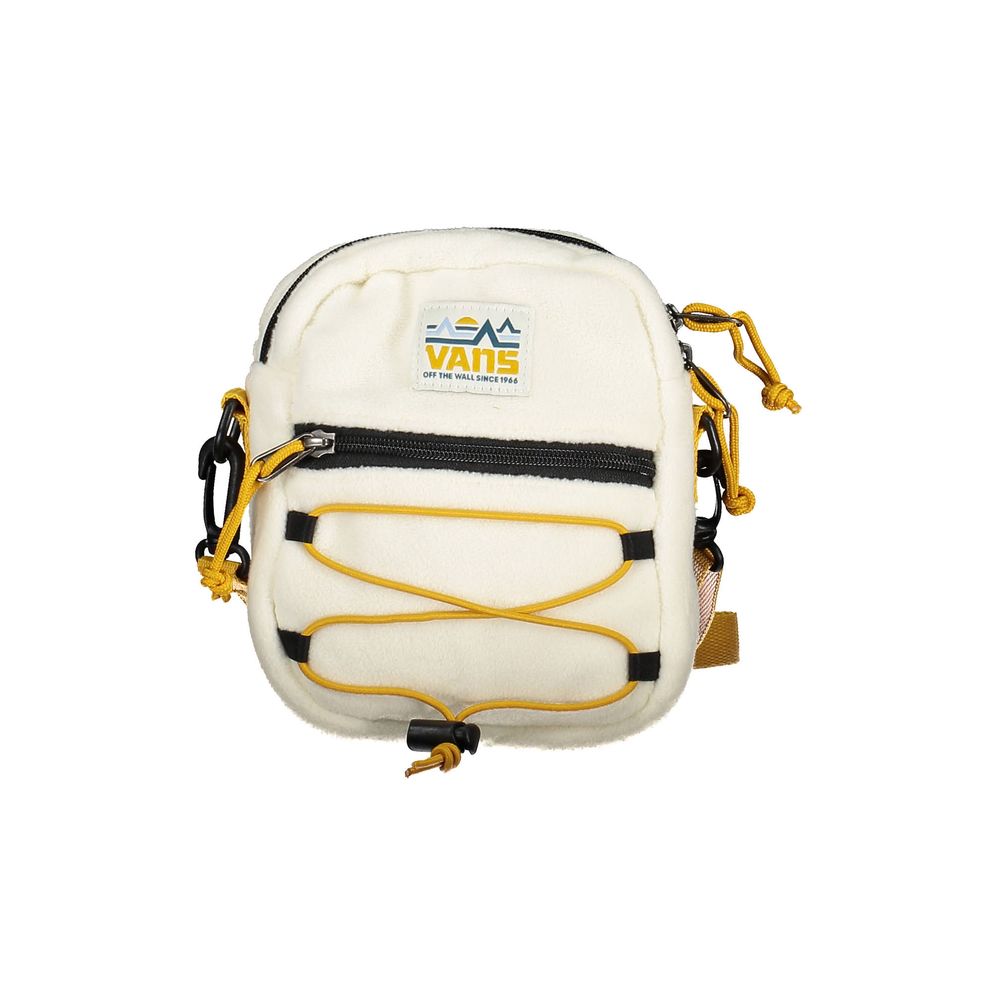 White Polyester Men's Shoulder Bag