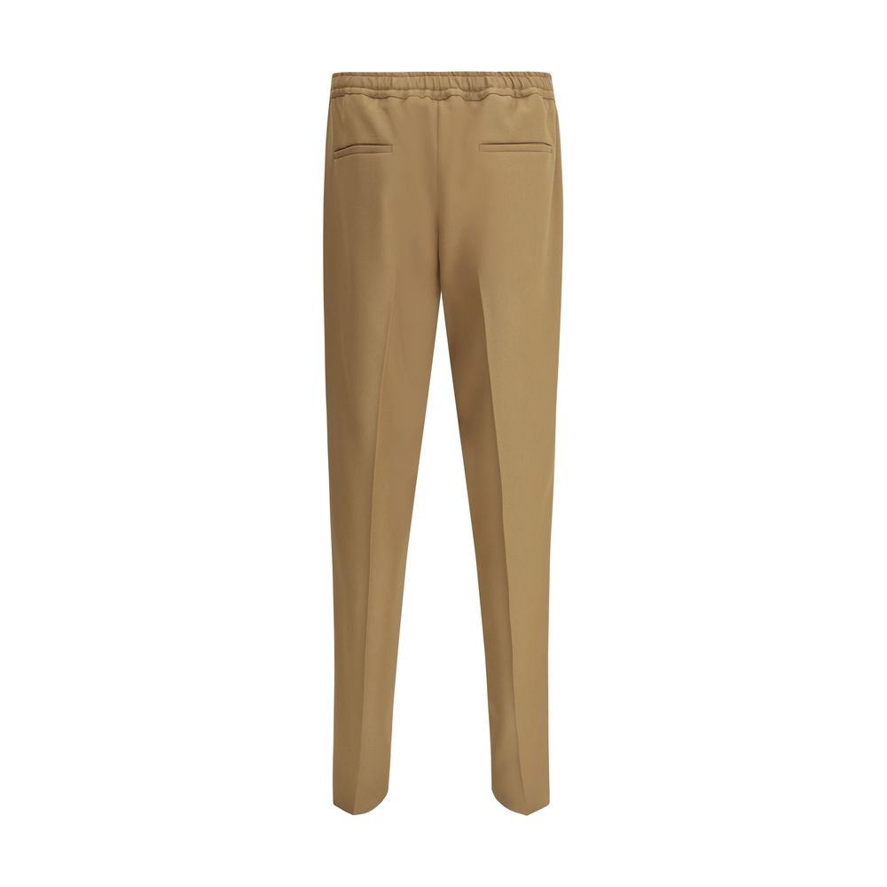Brown Polyester Casual Pants