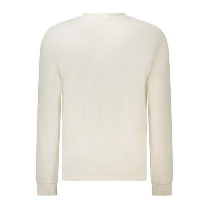 White Cotton Men's Long-Sleeve T-Shirt