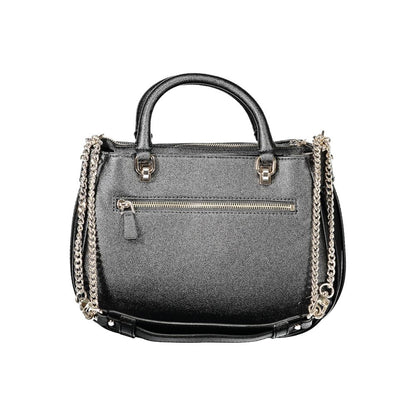 Black Polyurethane Women Handbag