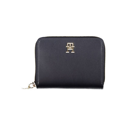 Blue Polyurethane Women Wallet