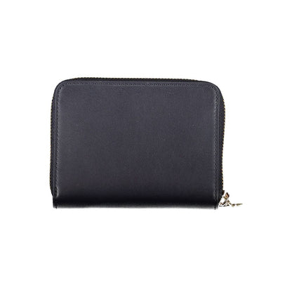 Blue Polyurethane Women Wallet