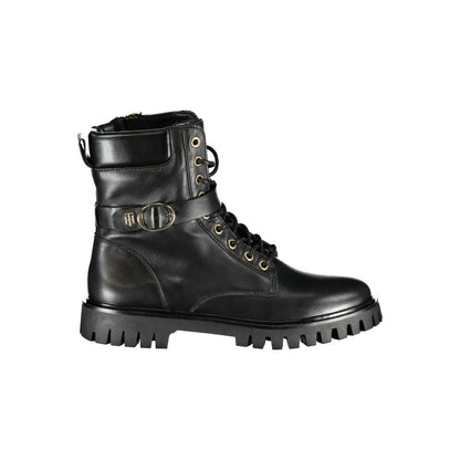 Black Polyurethane Women Stivaletto