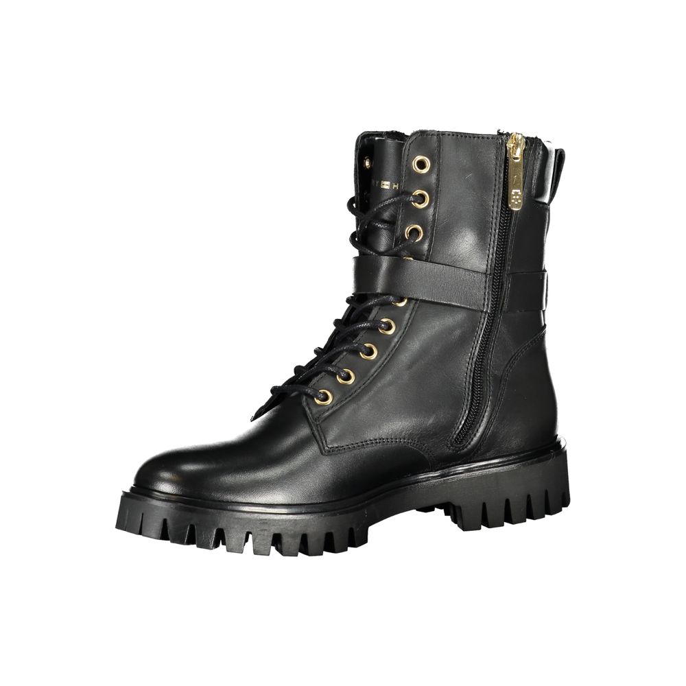 Black Polyurethane Women Stivaletto