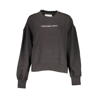 Black Cotton Women Sweatshirt