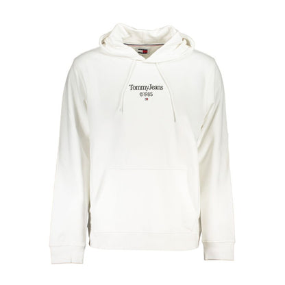 White Cotton Men's Sweatshirt with Hood