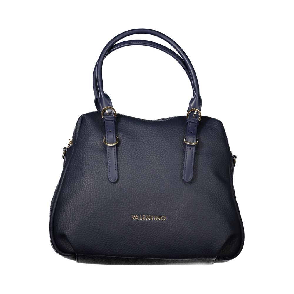 Blue Polyurethane Women's Bag