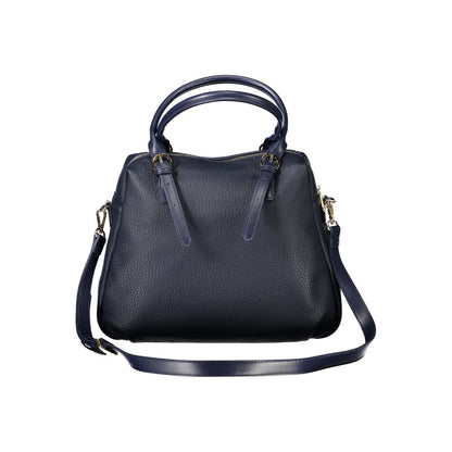 Blue Polyurethane Women's Bag