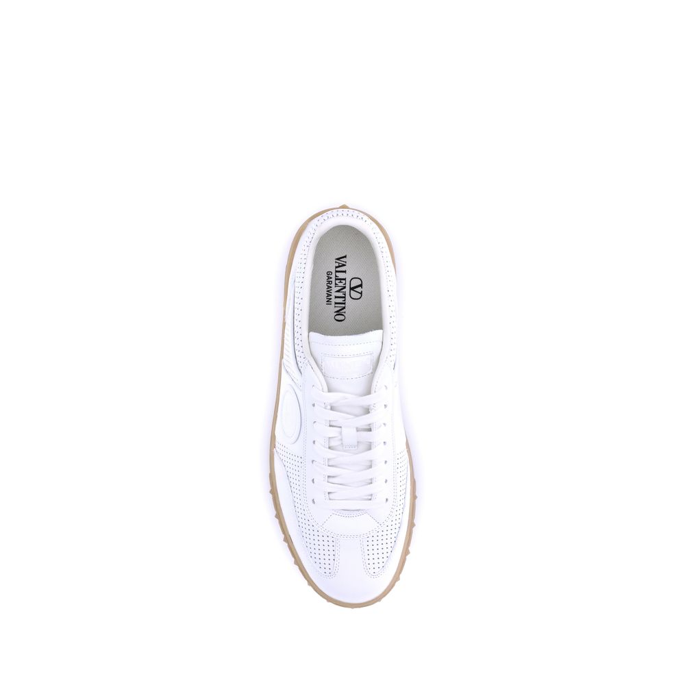 White Rubber Low Top Sneakers