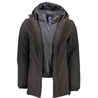 Black Polyester Jackets & Coat