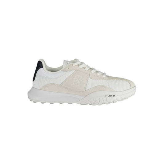 White Polyester Men Sneaker