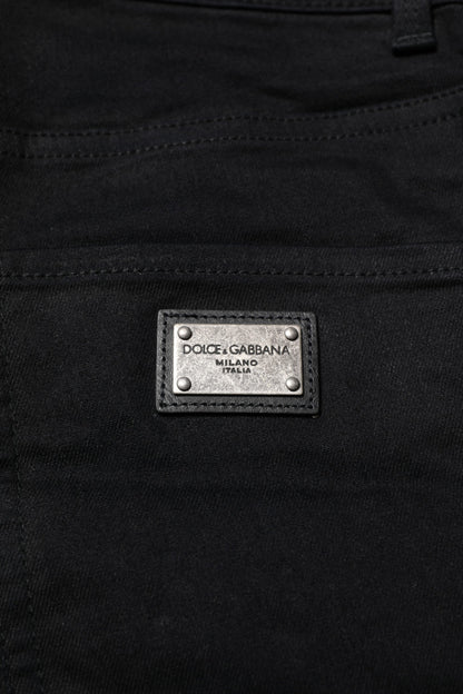 Black Cotton Skinny Denim Jeans