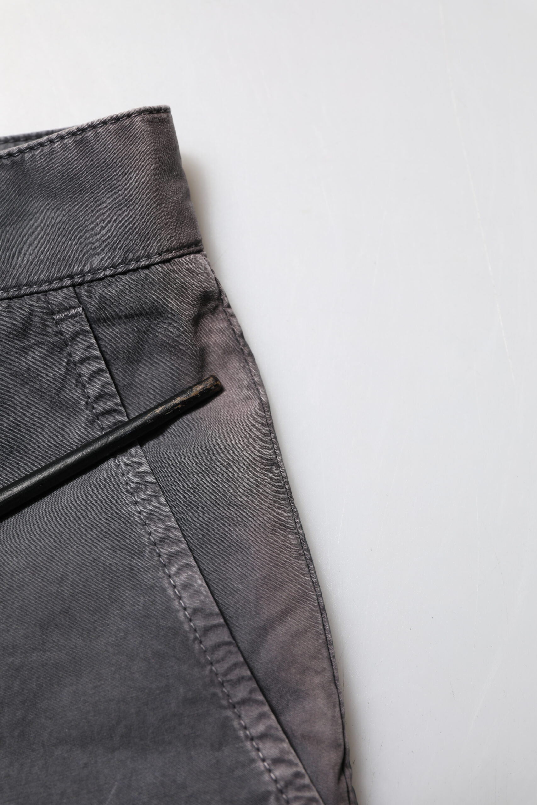 Dark Gray Cotton Stretch Denim Bermuda Shorts