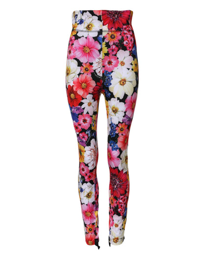 Multicolor Floral High Waist Leggings Pants
