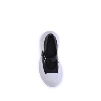 Black Rubber Ballet Flats