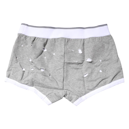 Gray Cotton Stretch Regular Boxer Underwear