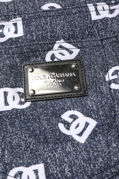 Dark Gray Logo Cotton Skinny Slim Denim Jeans