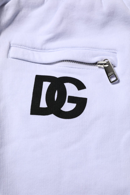 White Cotton Drawstring Jogger Pants