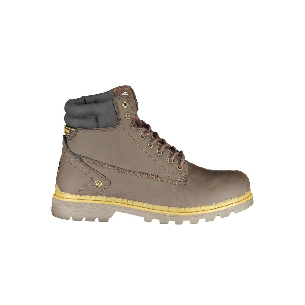 Brown Polyester Men Boot