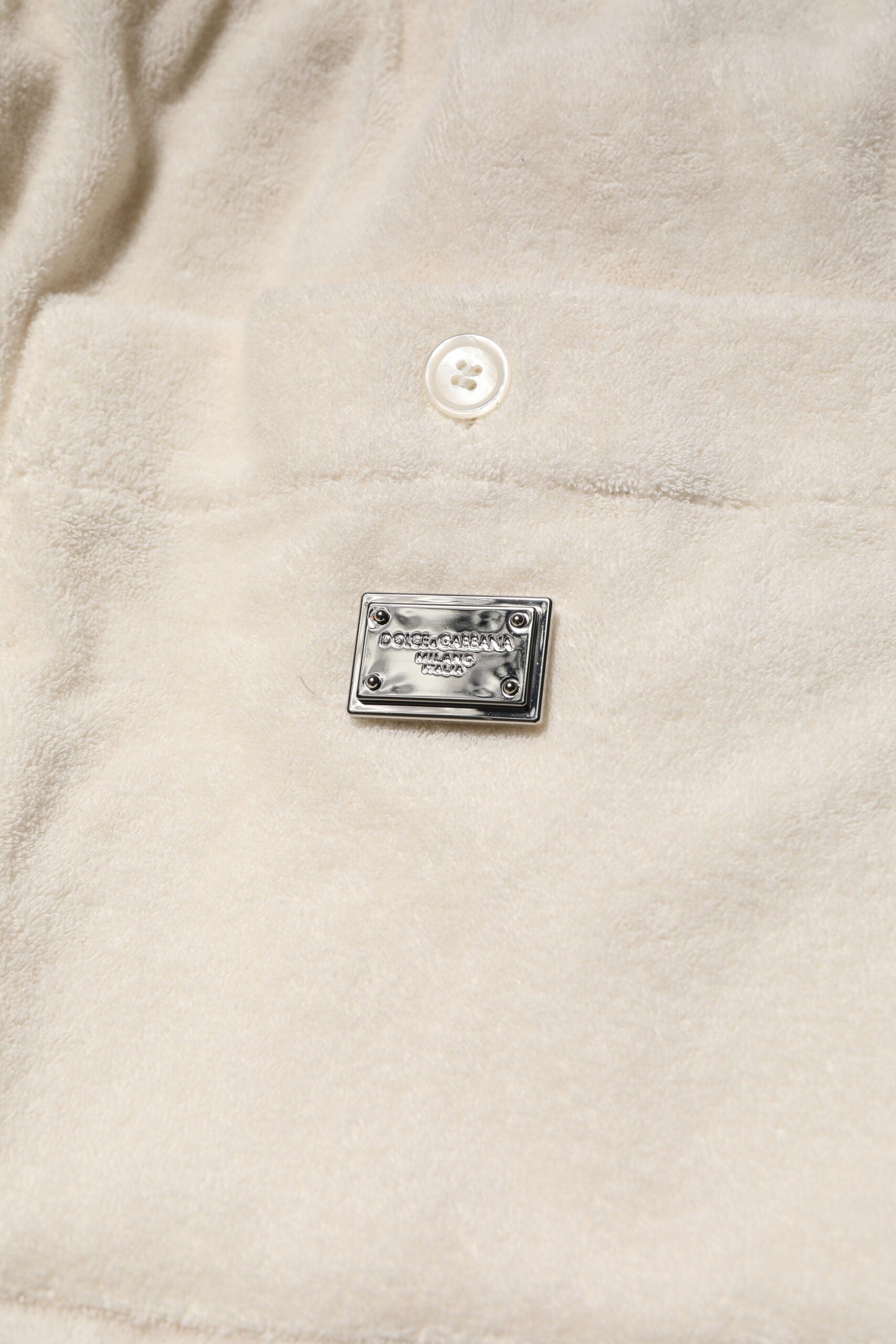 Ivory Cotton Men Bermuda Sweatshorts Shorts