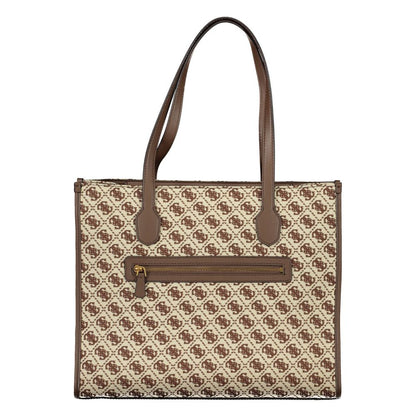 Brown Polyester Handbag