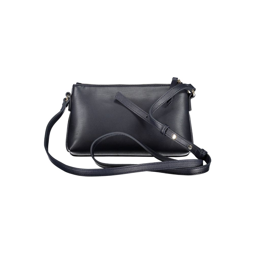 Blue Polyurethane Women's Shoulder Bag