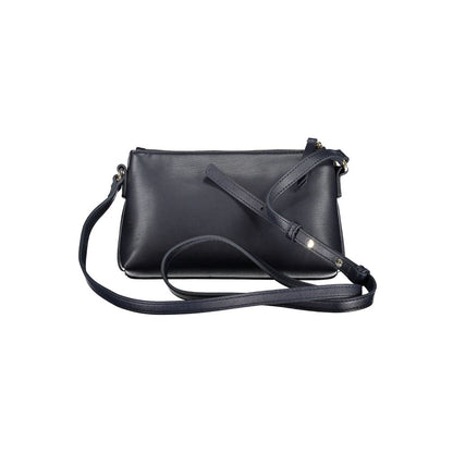 Blue Polyurethane Women's Shoulder Bag