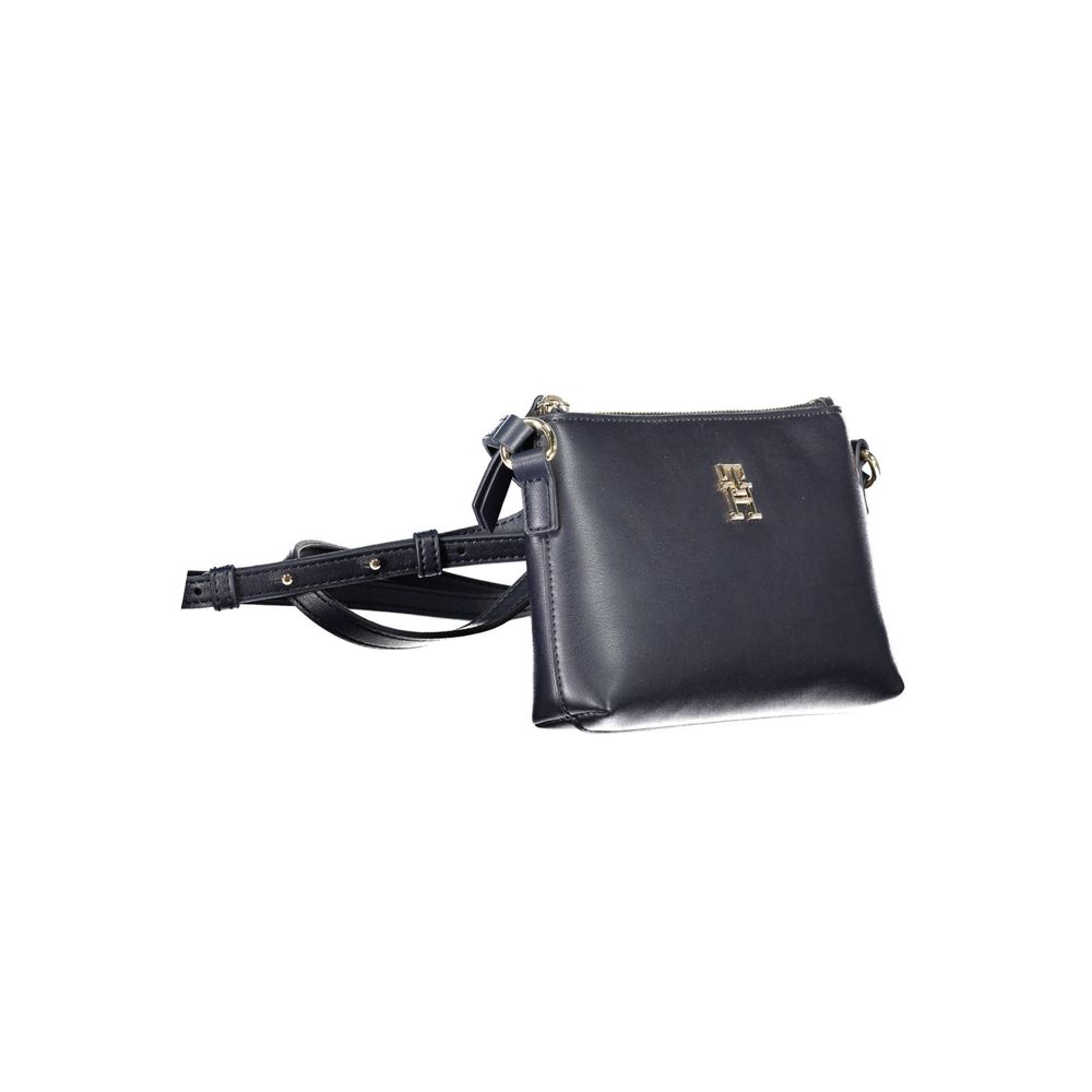 Blue Polyurethane Women's Shoulder Bag