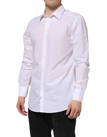 White Cotton GOLD Dress Formal Shirt