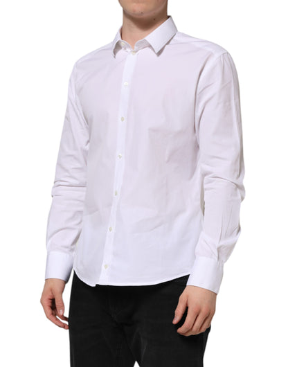 White Cotton Long Sleeves GOLD Formal Shirt