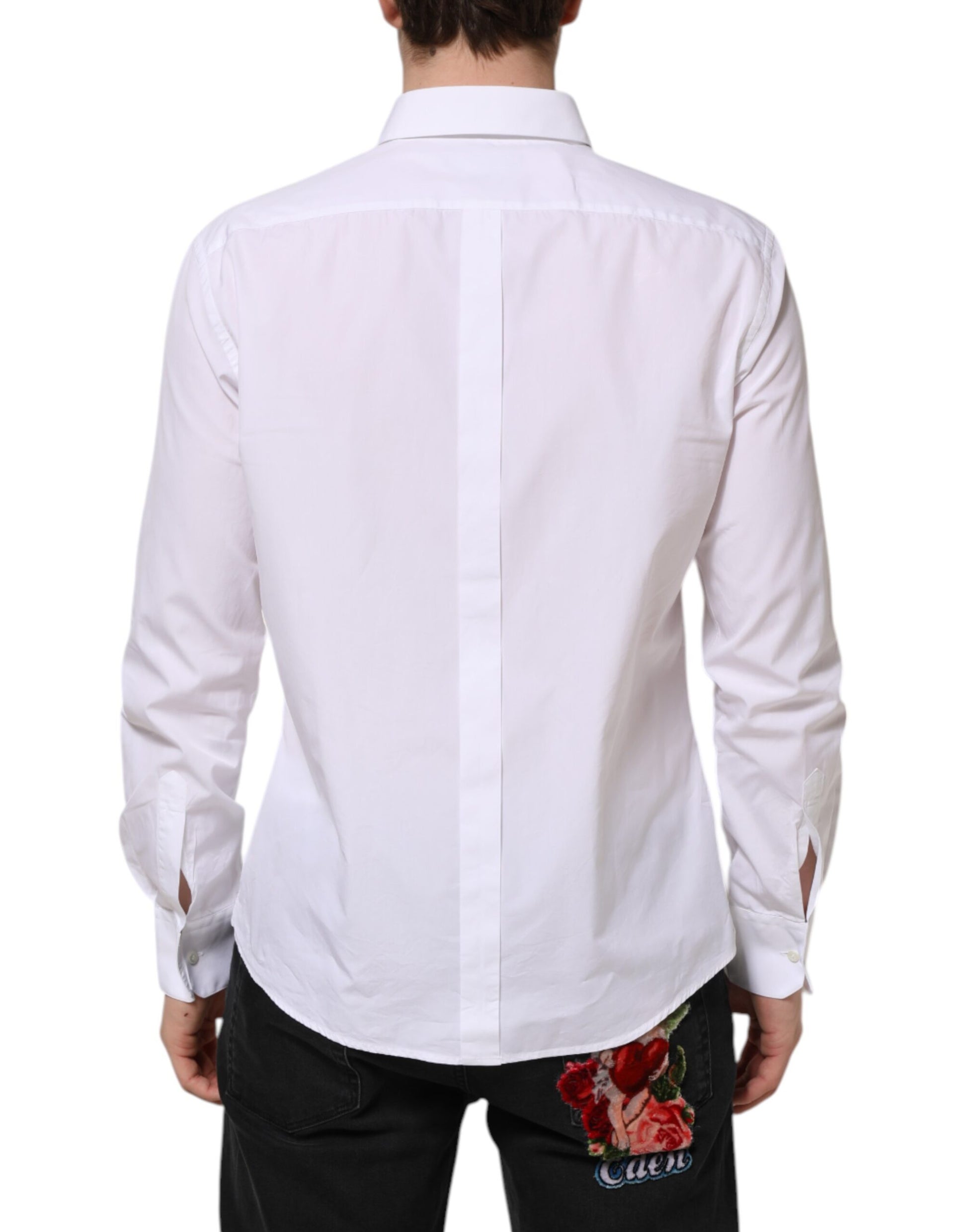 White Cotton Long Sleeves GOLD Formal Shirt